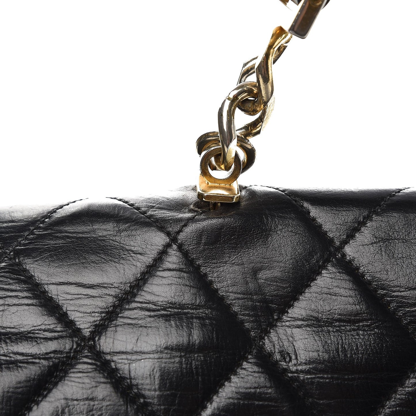 Lambskin Quilted Briefcase Laptop Bag Black
