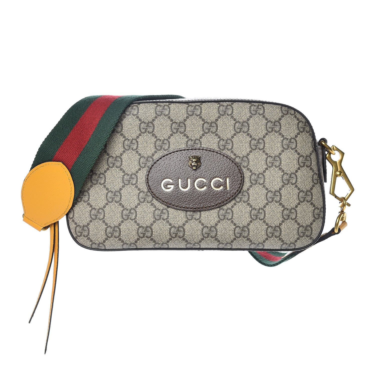 Gucci GG Supreme Monogram Web Neo Vintage Shoulder Bag Beige New Acero Crop 1 of 10