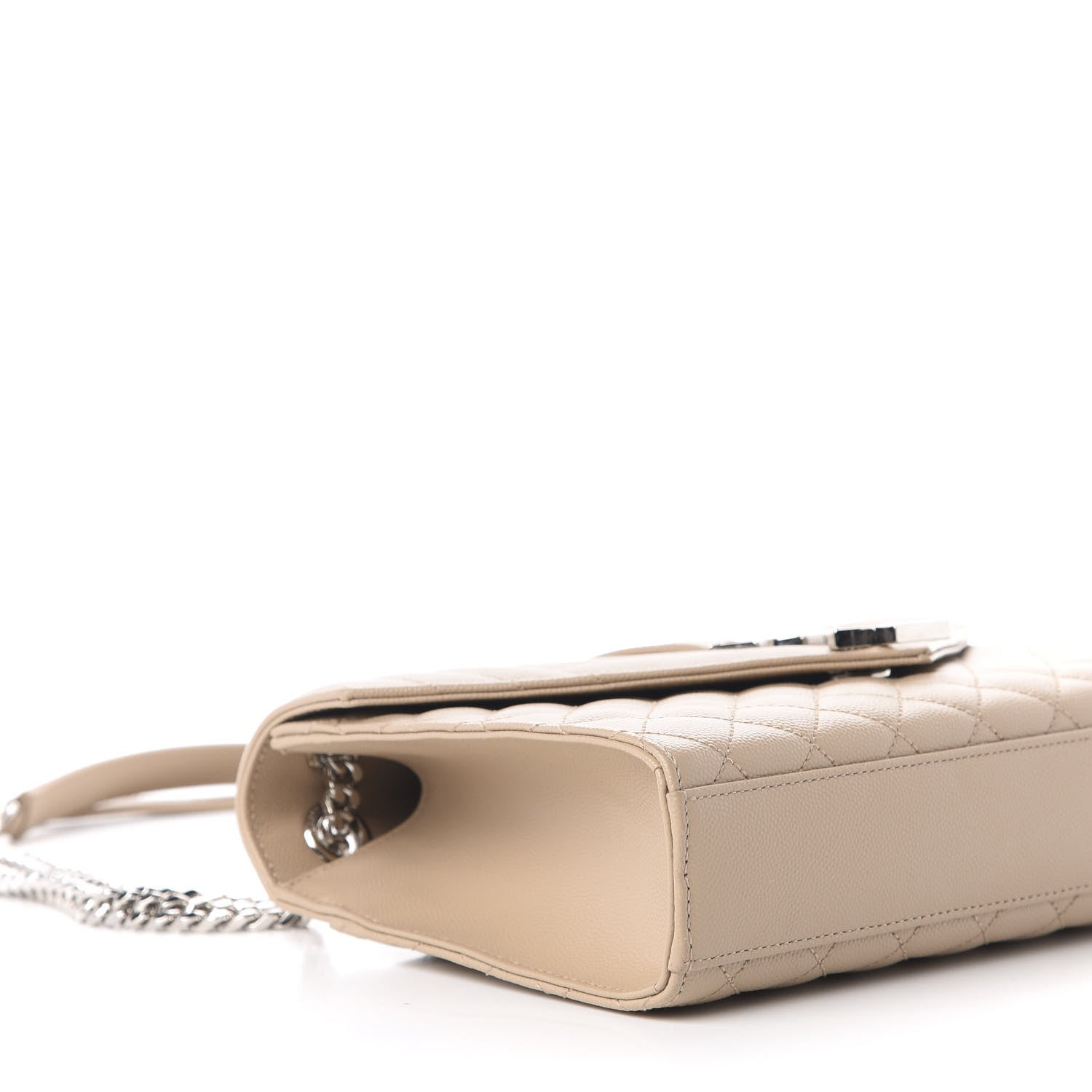 Saint Laurent Grain De Poudre Textured Mixed Matelasse Medium Triquilt Monogram Satchel Nude Powder 6 of 10