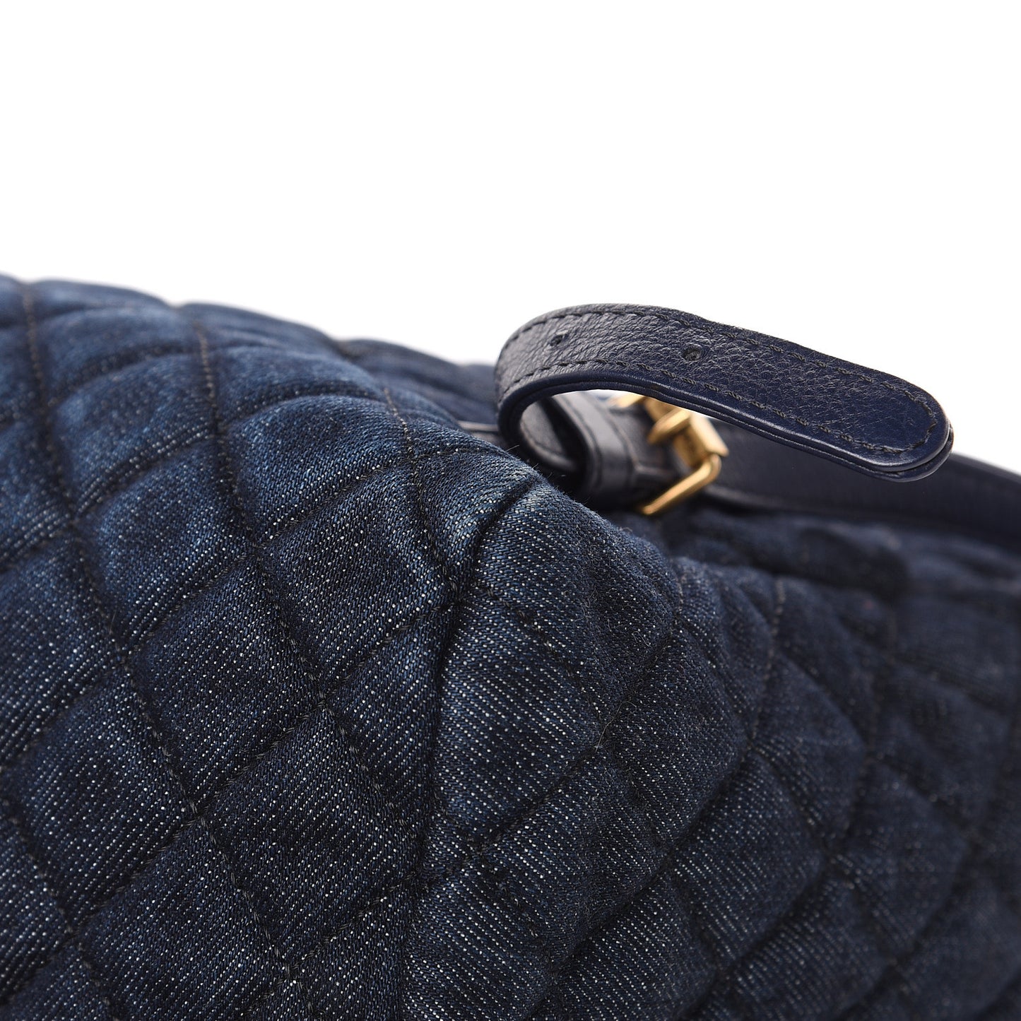Washed Denim Quilted Large Urban Spirit Backpack Dark Blue