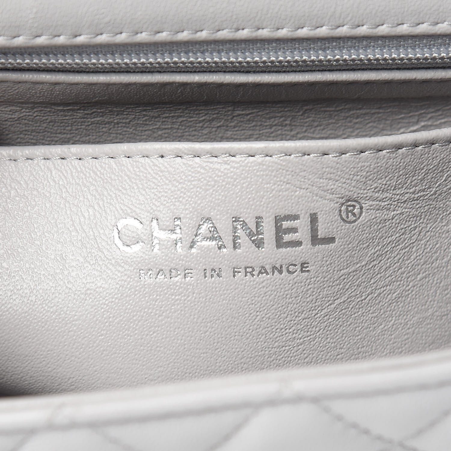 Chanel Lambskin Quilted Mini Rectangular Flap Grey 6 of 10