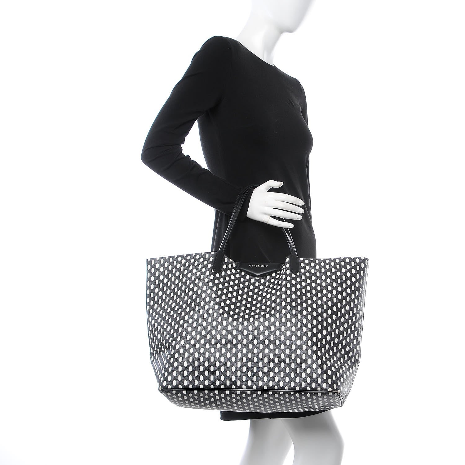 Givenchy Coated Canvas Large Antigona Tote Black White 2 of 12