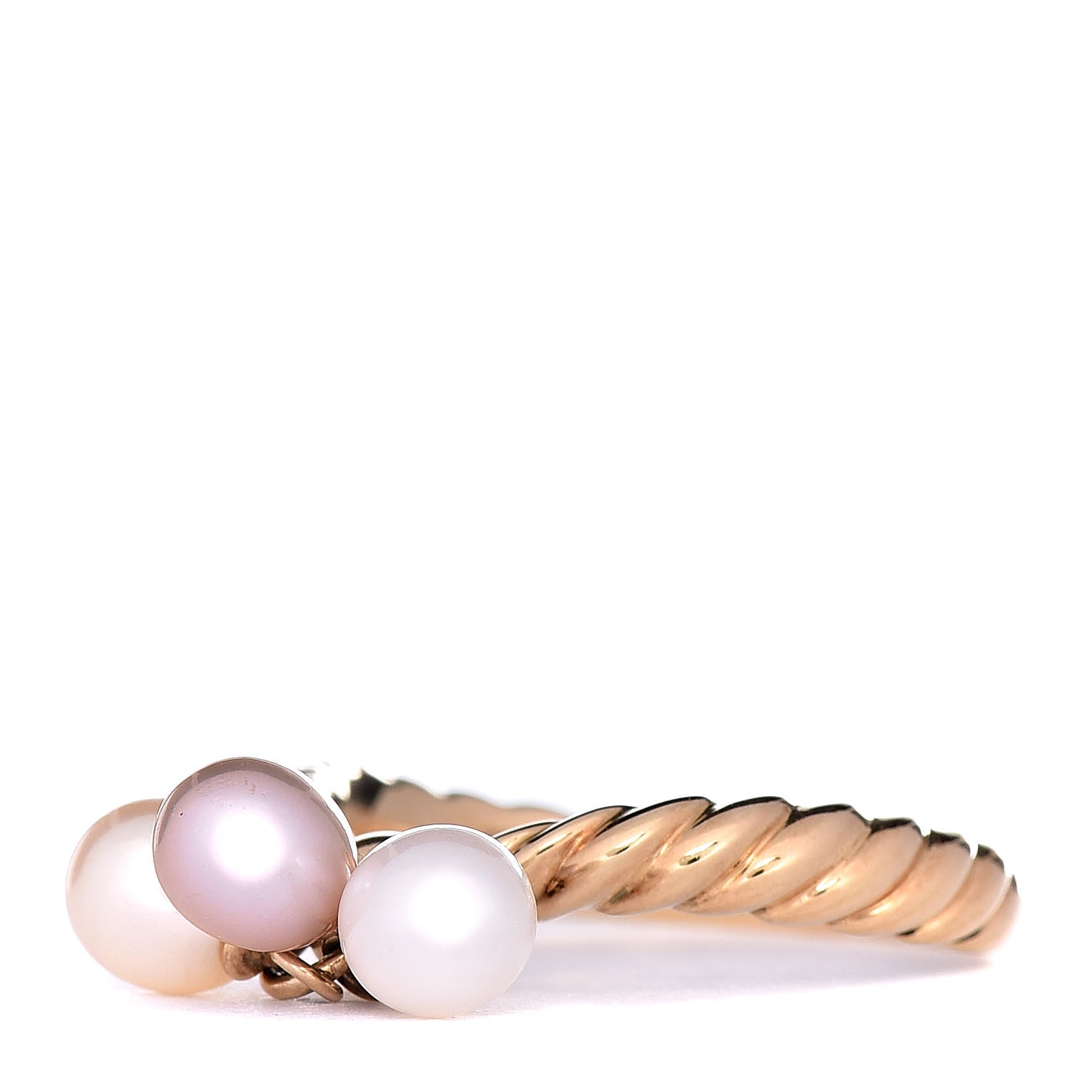Mikimoto 18K Yellow Gold Akoya Pearl 4.5mm Charm Ring 50 5.25 3 of 5