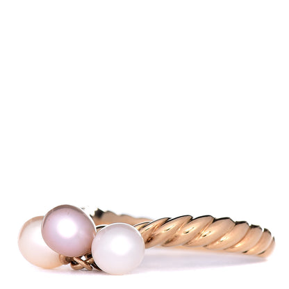 Mikimoto 18K Yellow Gold Akoya Pearl 4.5mm Charm Ring 50 5.25 3 of 5
