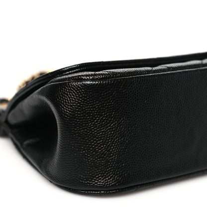 Chanel Caviar Quilted  Mini Flap Clutch With Chain Black 10 of 12