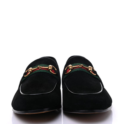Gucci Suede Web Mens Horsebit Loafers 8 Black 2 of 12