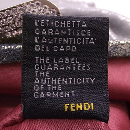 Fendi Ruched Beaded Borderline Clutch Silver 10 of 10