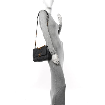 Chanel Lambskin Quilted Medium Chanel 19 Flap Dark Grey 2 of 10