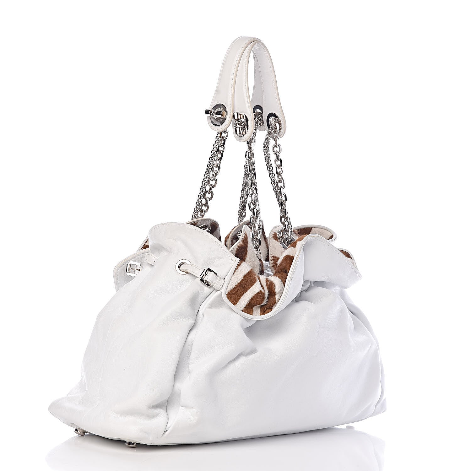Christian Dior Lambskin Pony Hair Medium Le Trente Tote White 3 of 16