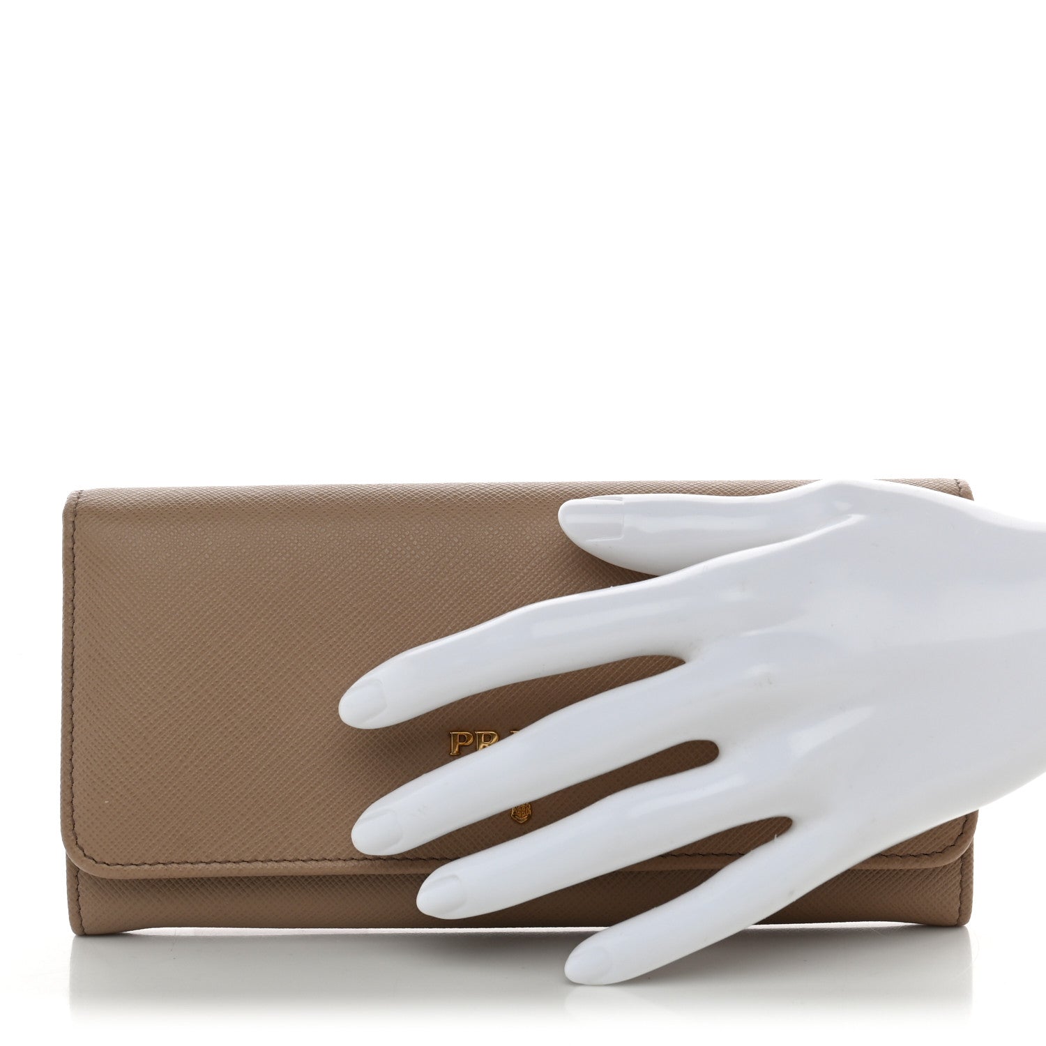 Prada Saffiano Metal Continental Flap Wallet Cammeo 2 of 8