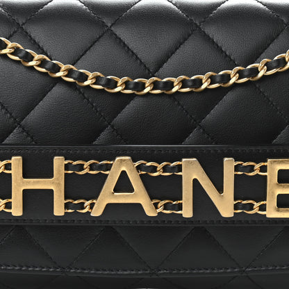Chanel Calfskin Quilted Enchained Clutch Black 8 of 13