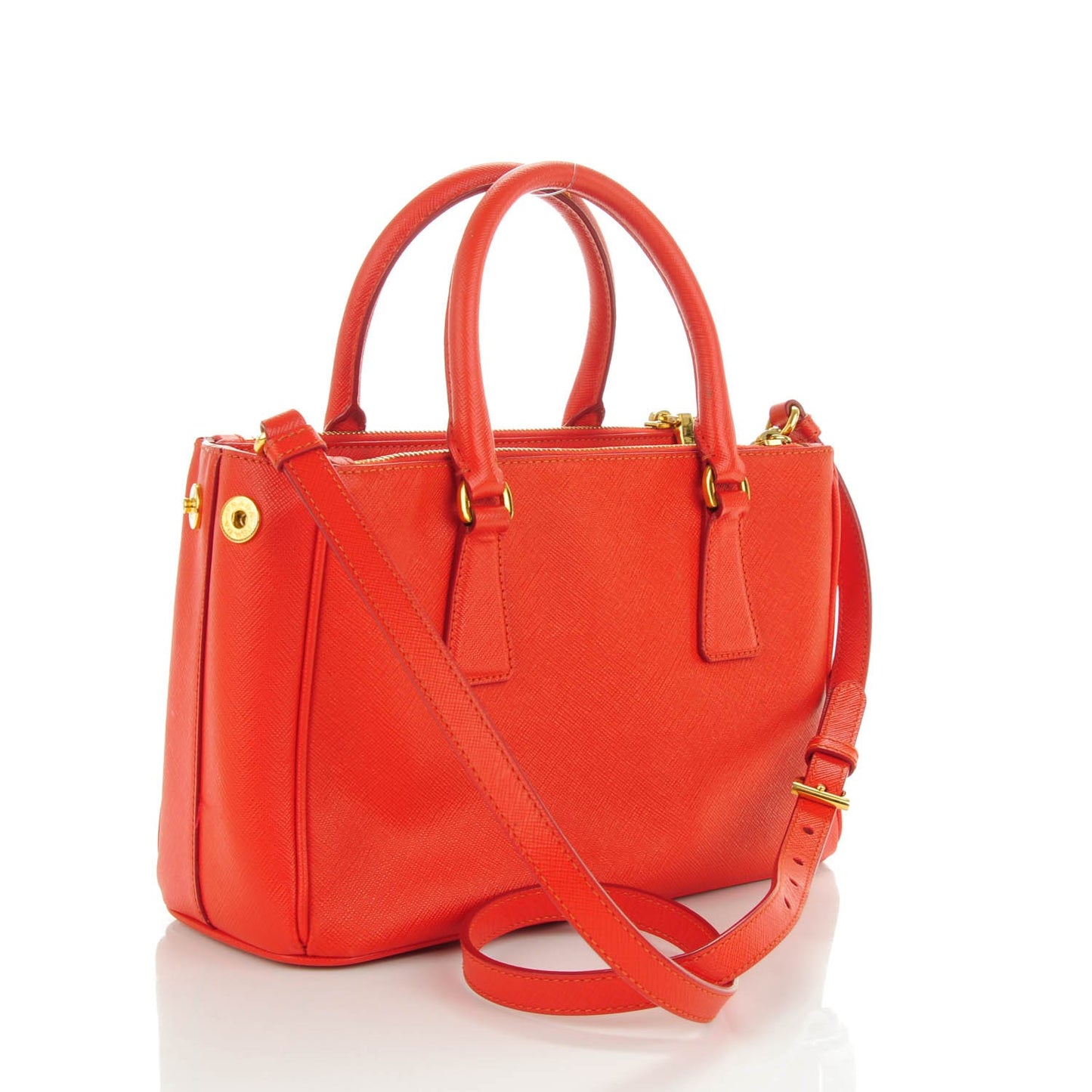 Saffiano Mini Galleria Double Zip Tote Lacca