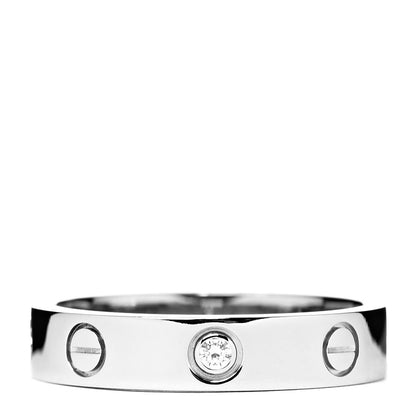 Cartier 18K White Gold Diamond 4mm LOVE Wedding Band Ring 52 6 1 of 4
