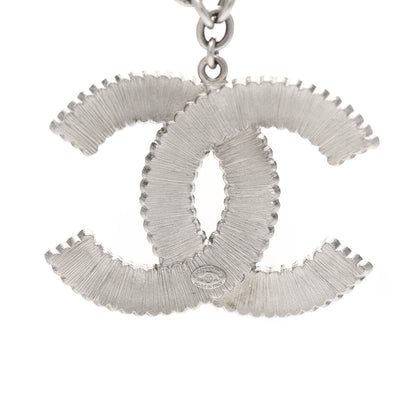 Chanel Crystal Glass CC Pendant Necklace Silver 5 of 5