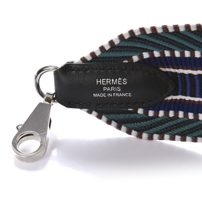Hermes Toile Swift 50mm Sangle Cavale Shoulder Strap Malachite Bleu Electrique Black 4 of 4