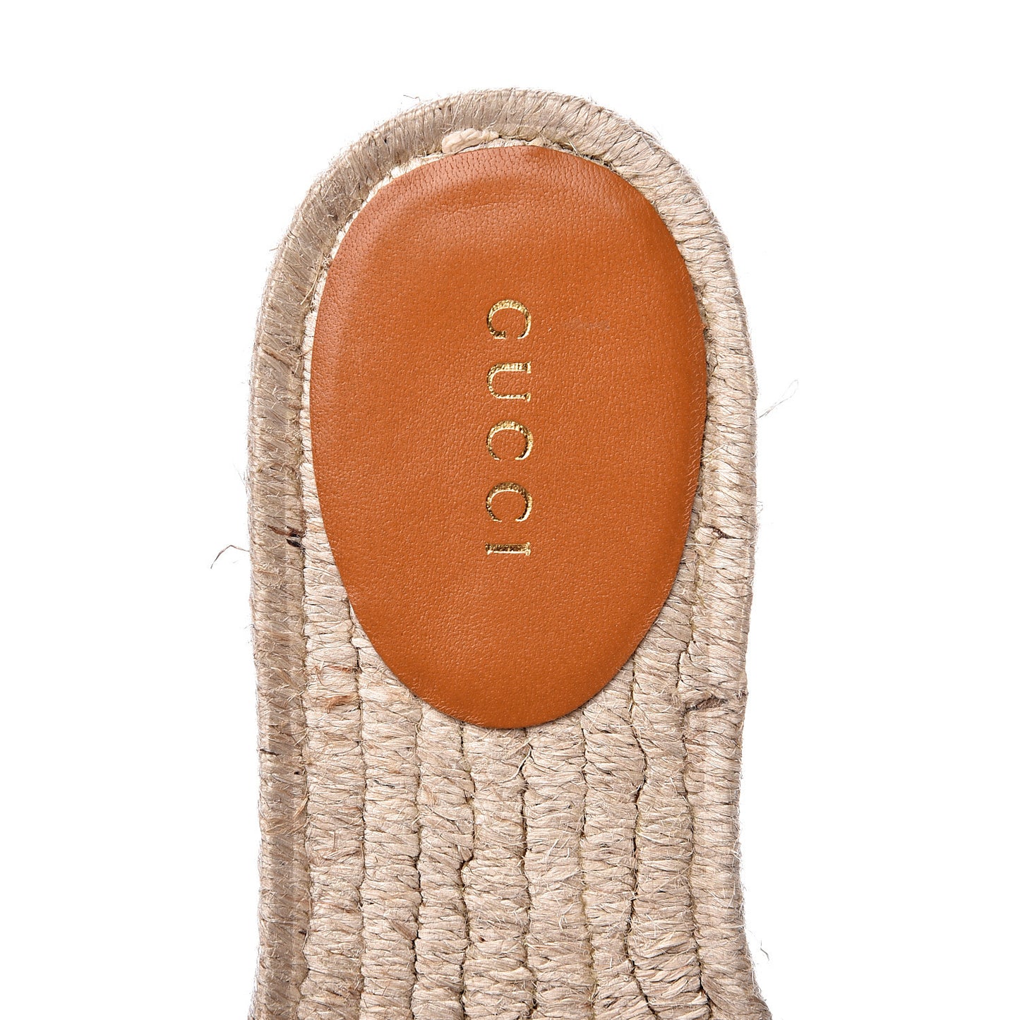 Nappa Matelasse GG Marmont Espadrille Slide Sandals 37.5 Cognac