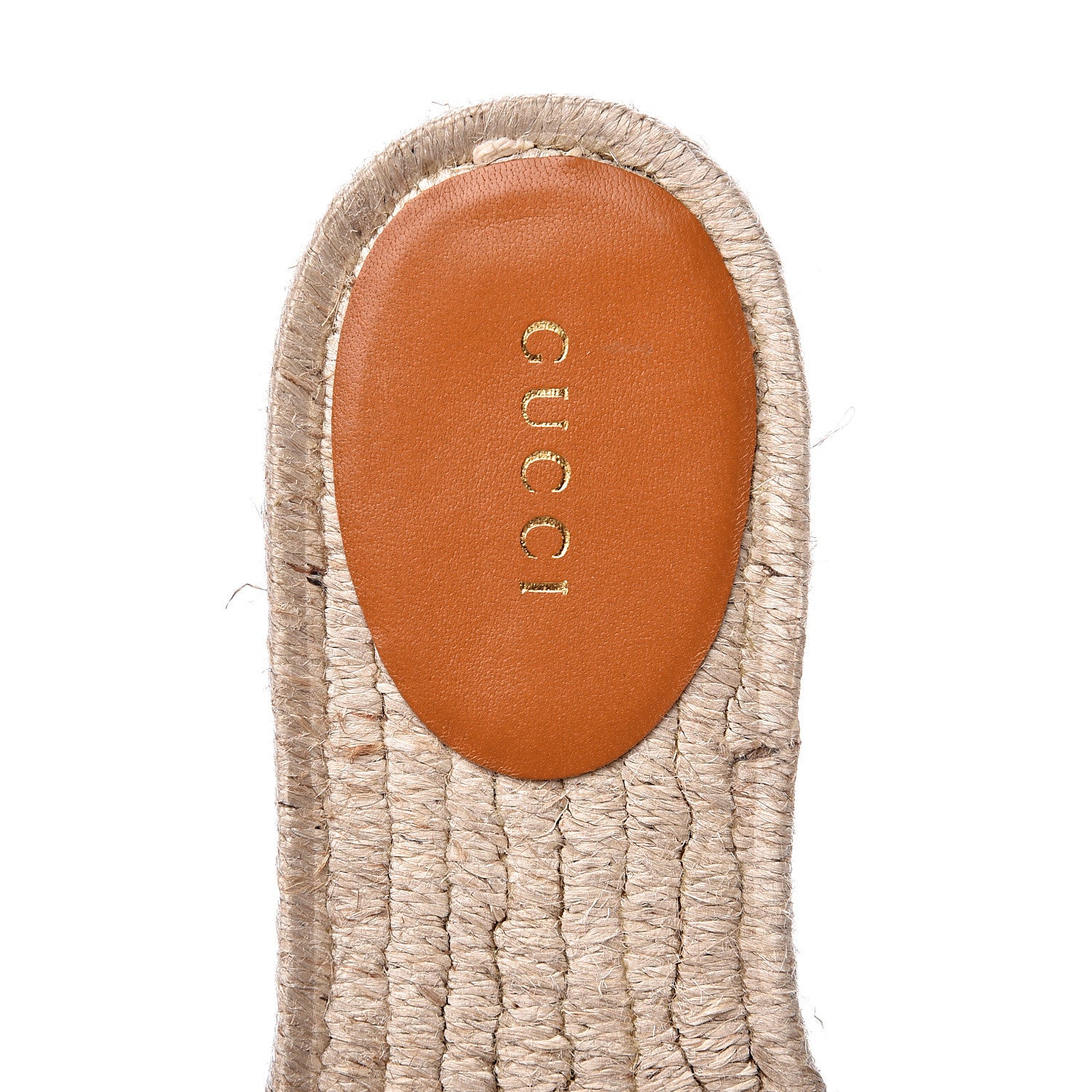 Gucci Nappa Matelasse GG Marmont Espadrille Slide Sandals 37.5 Cognac 6 of 9