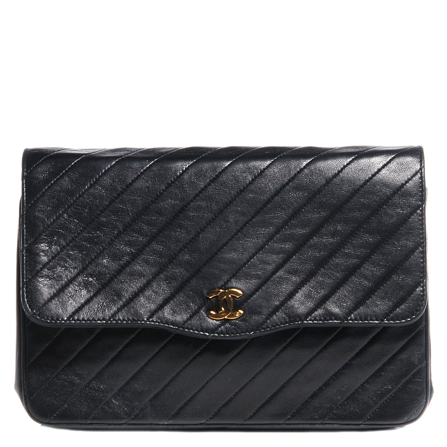 Lambskin Quilted Small Single Flap Black