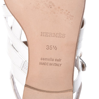 Hermes Patent Epsom Marine Sandals 35.5 White 9 of 13
