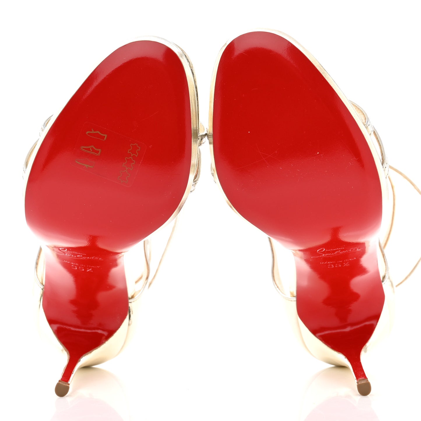 Metallic Calfskin Benedetta 120 Sandals 35.5 Light Gold