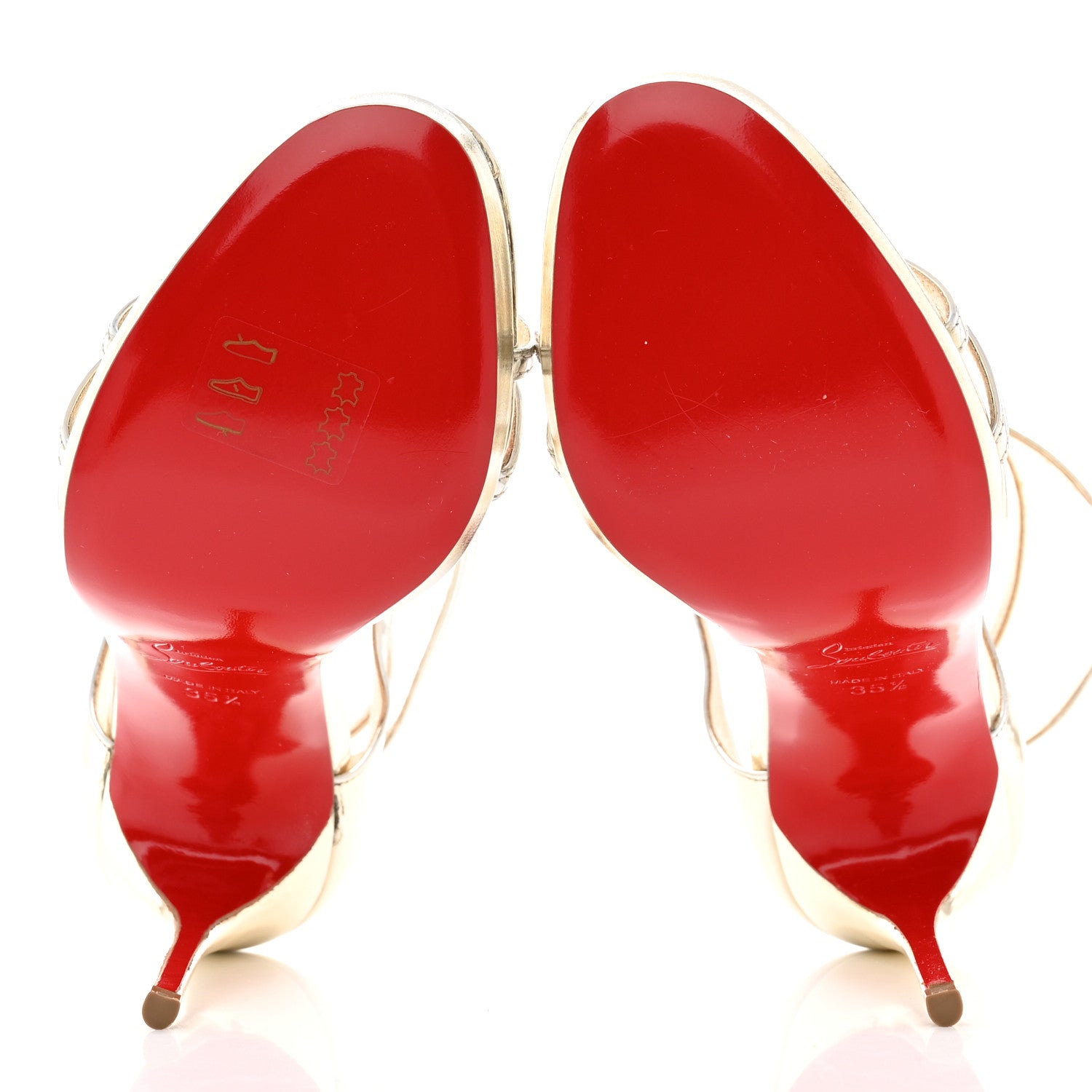 Christian Louboutin Metallic Calfskin Benedetta 120 Sandals 35.5 Light Gold 5 of 8