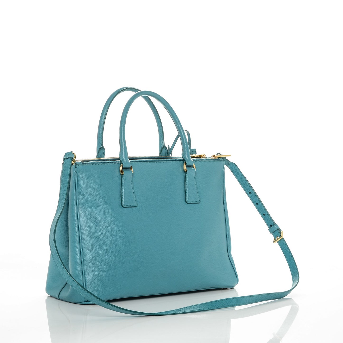 Saffiano Medium Galleria Double Zip Tote Turchese