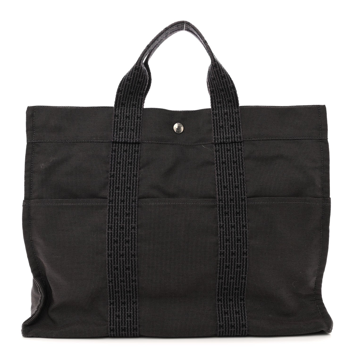 Hermes Canvas Herline Tote GM Grey 1 of 9