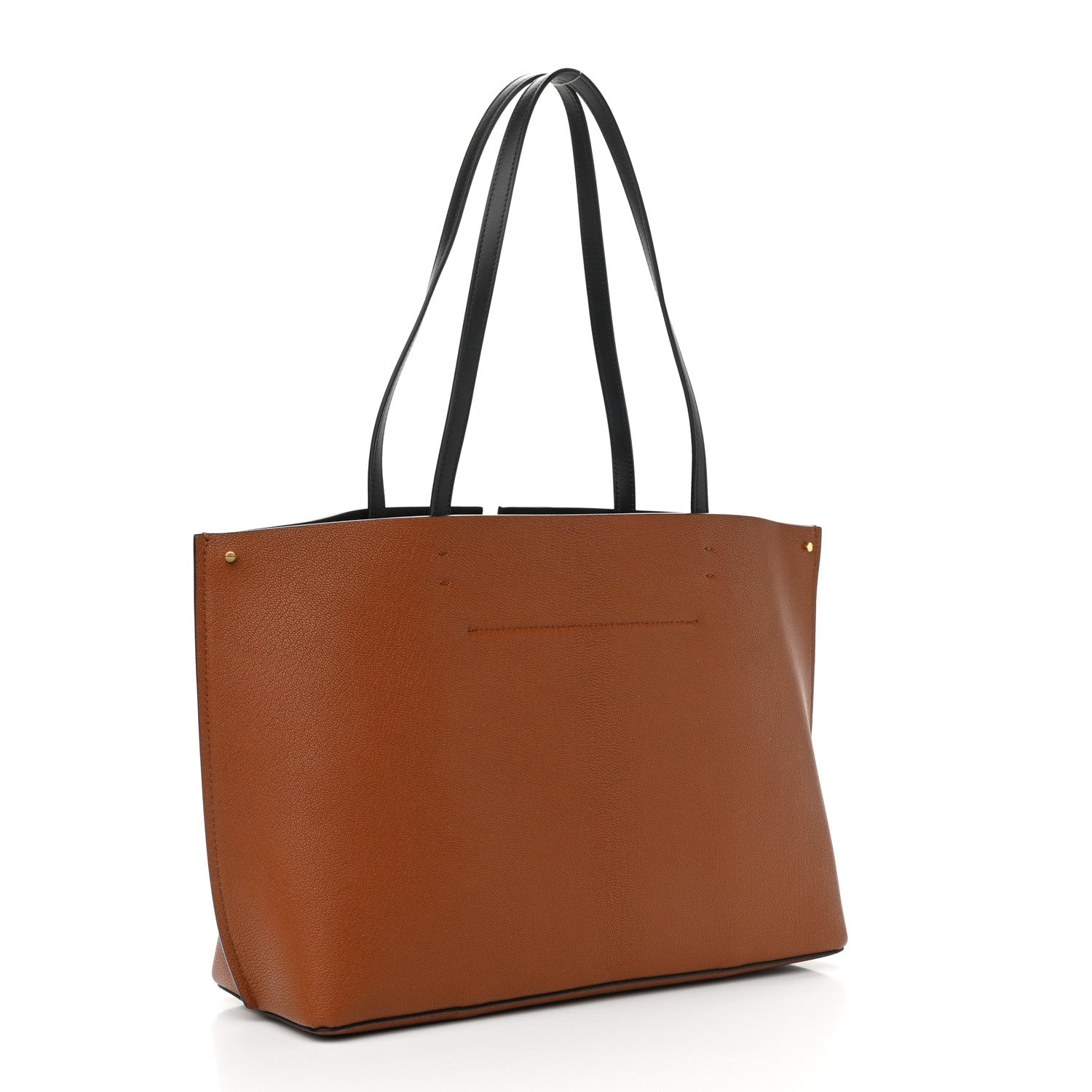 Valentino Garavani Calfskin Large Vlogo Fillme Tote Saddle Brown Black 3 of 9