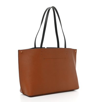 Valentino Garavani Calfskin Large Vlogo Fillme Tote Saddle Brown Black 3 of 9