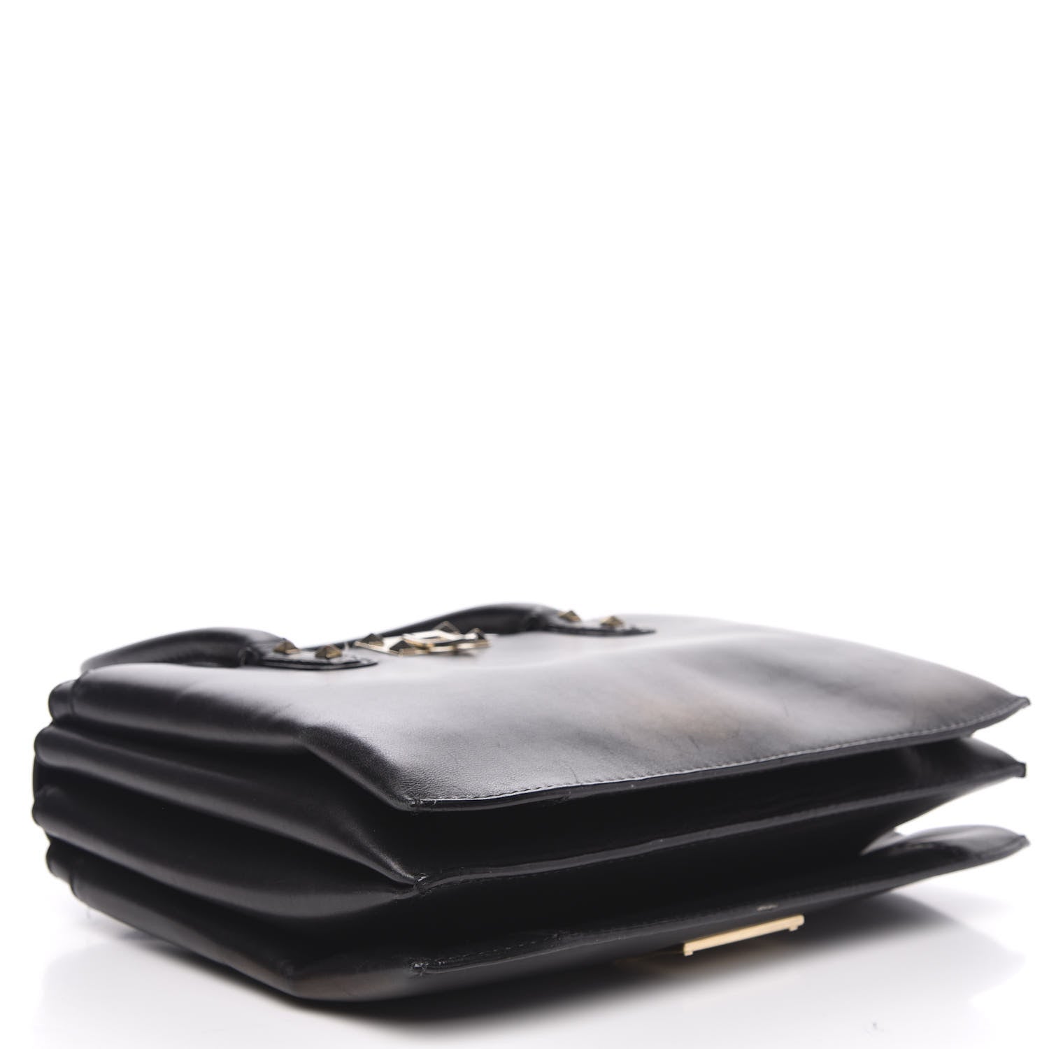 Valentino Garavani Vitello Rockstud Accordion Satchel Black 4 of 16