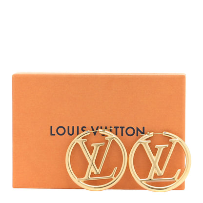 Louis Vuitton Metal Louise Hoop Earrings Gold 7 of 7