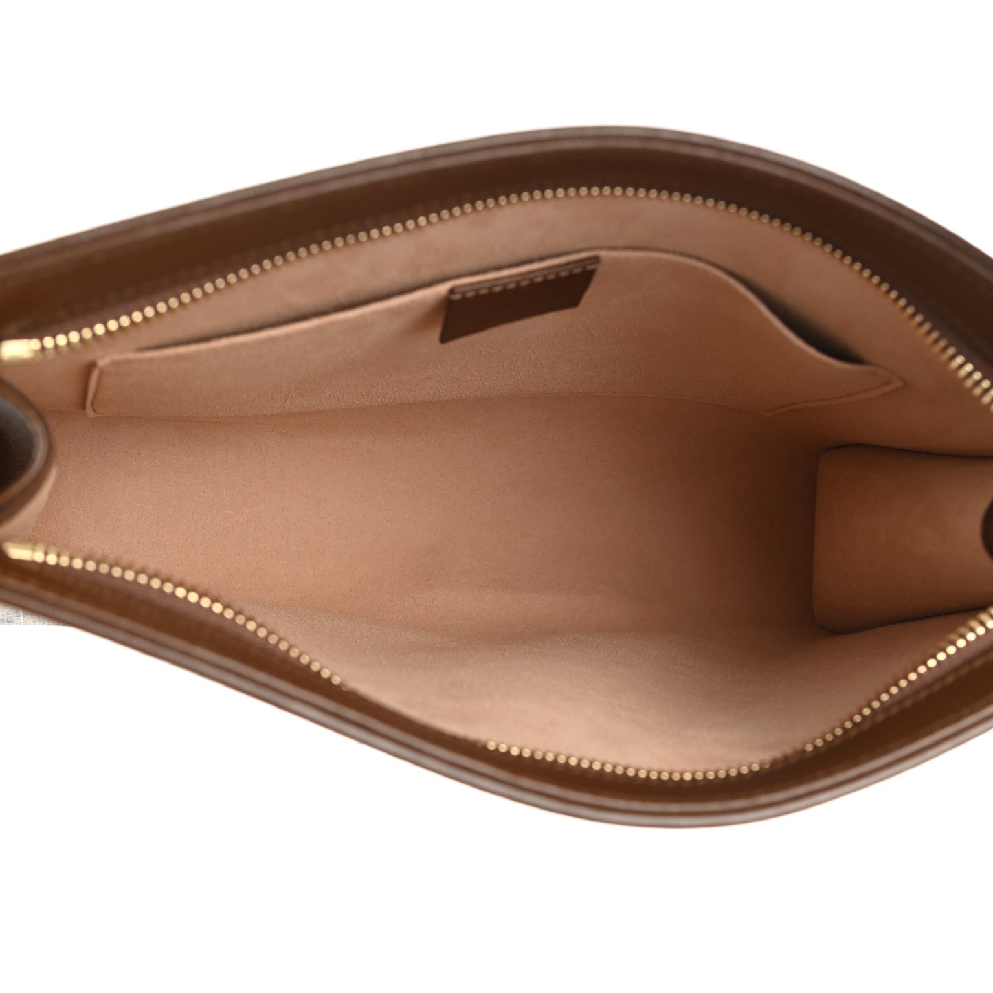 GG Supreme Monogram Horsebit 1955 Zip Pouch Beige Brown Sugar
