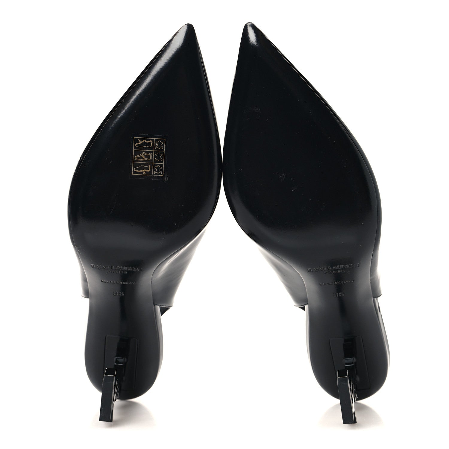 Saint Laurent Patent Opyum 110 Slingback Pumps 38 Black 6 of 10
