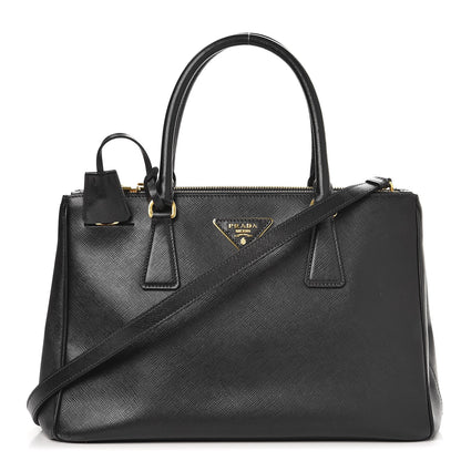 Prada Saffiano Small Galleria Double Zip Tote Black 1 of 11