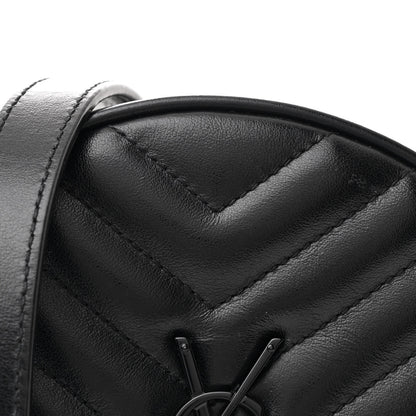 Saint Laurent Calfskin Matelasse Chevron Round Vinyle Camera Bag Black 8 of 10
