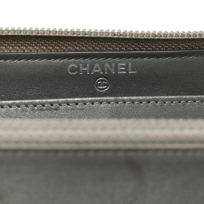 Chanel Metallic Caviar Quilted Boy Zip Around Wallet Silver 5 of 10