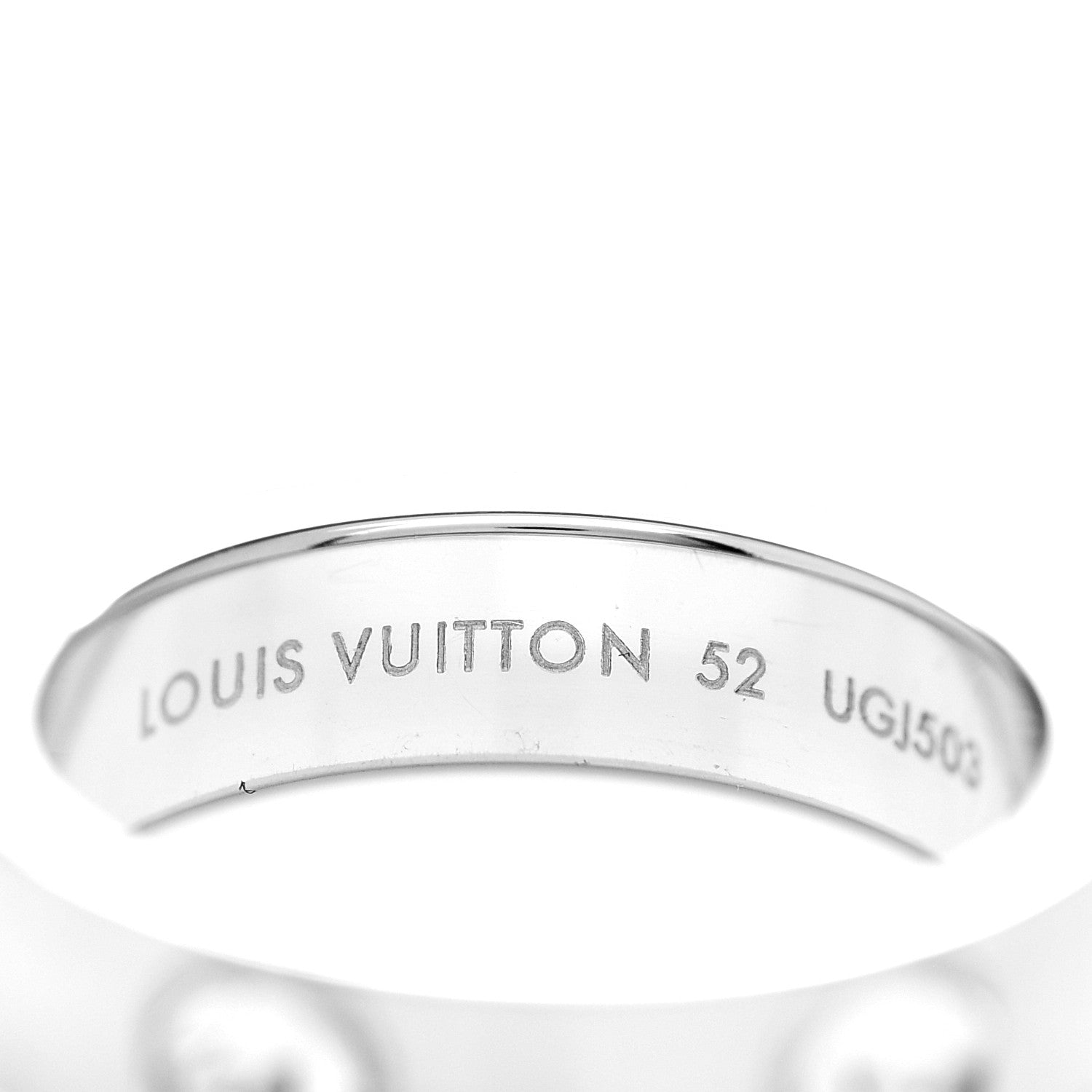 Louis Vuitton 18K White Gold Empreinte Ring 53 6.25 5 of 5