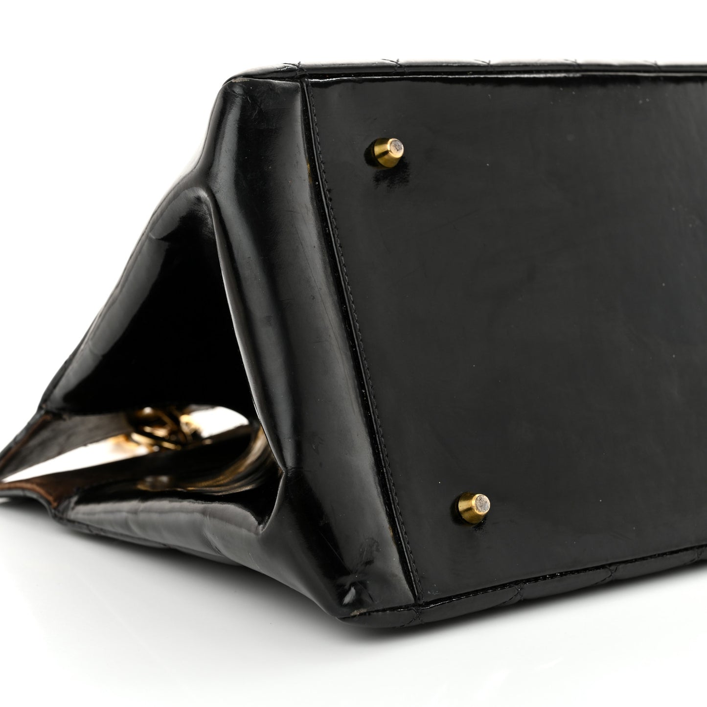 Patent Quilted Grand Shopping Tote GST Black