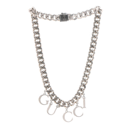 Gucci Metal Script Choker Necklace Silver 3 of 7