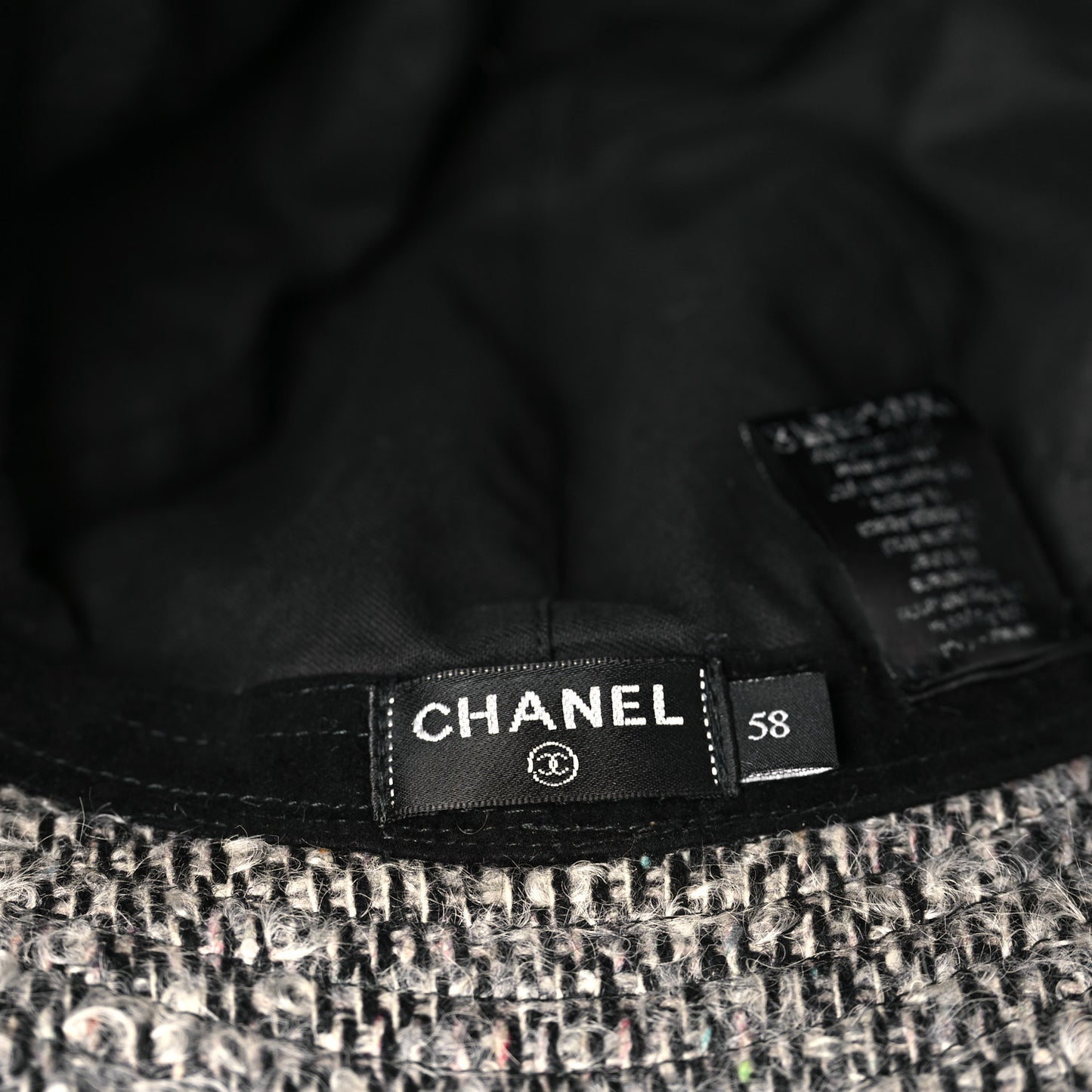 Vinyl Tweed Bucket Hat 58 Black