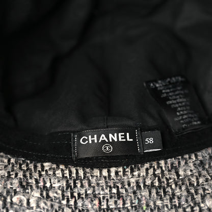 Chanel Vinyl Tweed Bucket Hat 58 Black 7 of 7