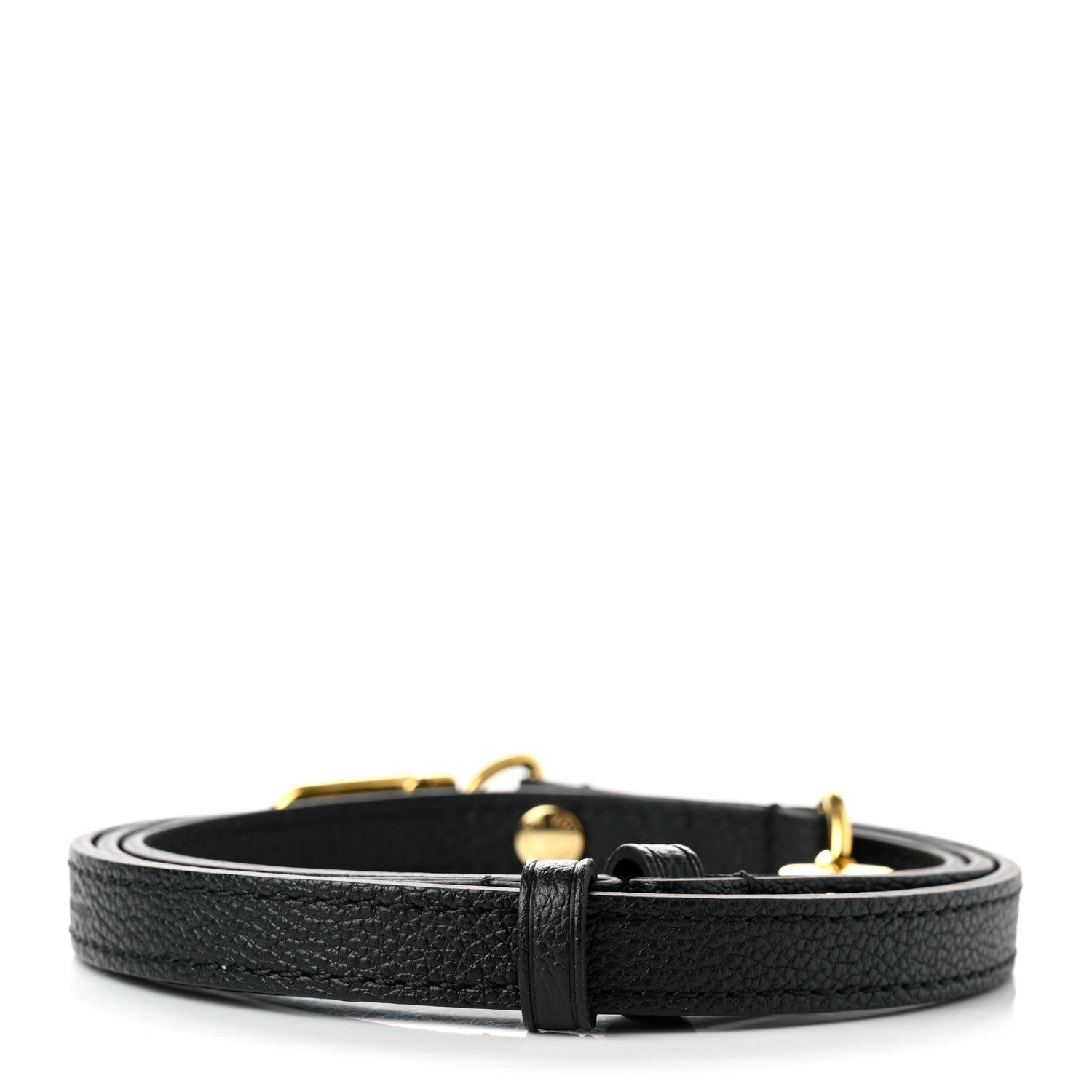 Louis Vuitton Calfskin 16mm Adjustable Shoulder Strap Black 2 of 4