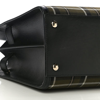Burberry Wool Tartan Two Handle Title Bag Dark Green 8 of 10