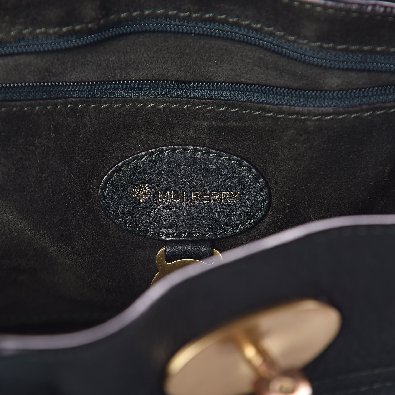 Mulberry Goatskin Small Heritage Bayswater Satchel Dark Green 6 of 8
