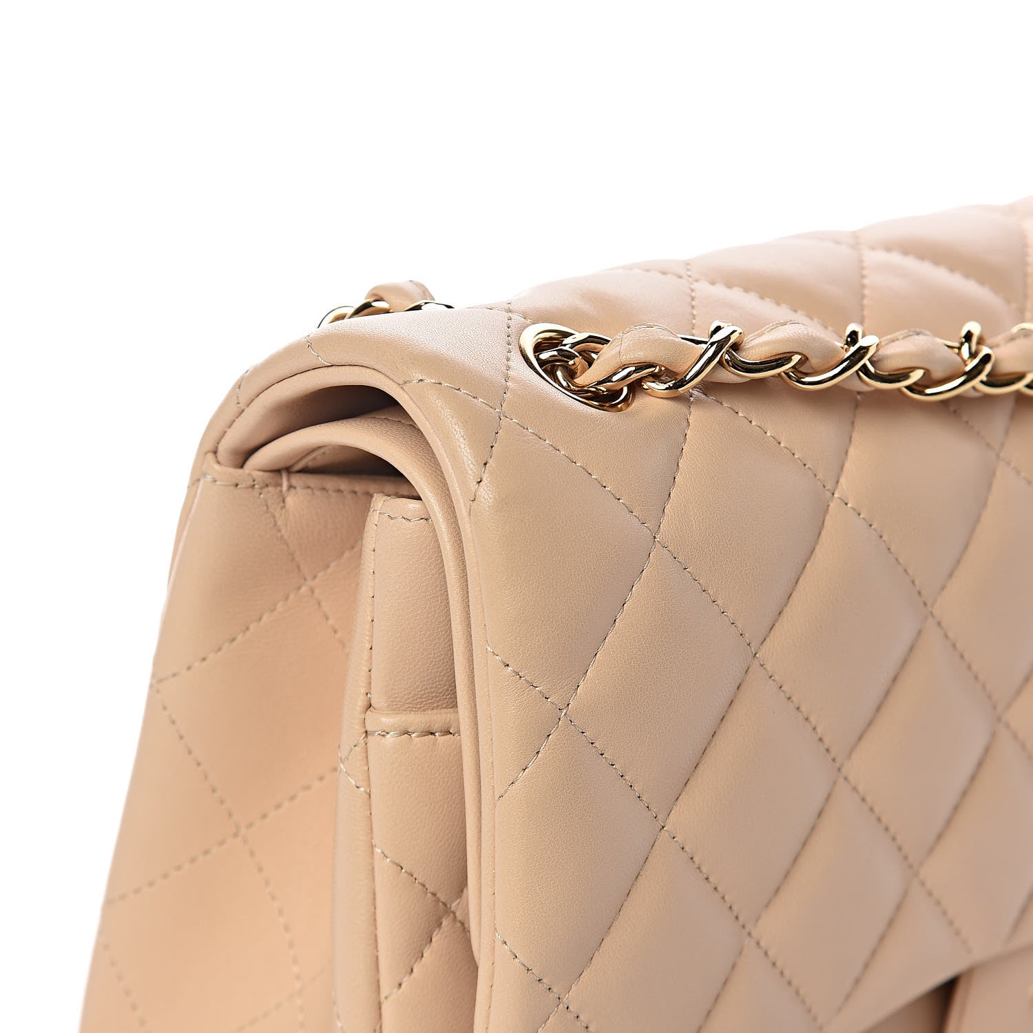 Chanel Lambskin Quilted Jumbo Double Flap Beige Clair 15 of 15