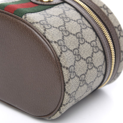 Gucci GG Supreme Monogram Textured Calfskin Web Ophidia Vanity Cosmetic Case Beige Ebony New Acero 10 of 11