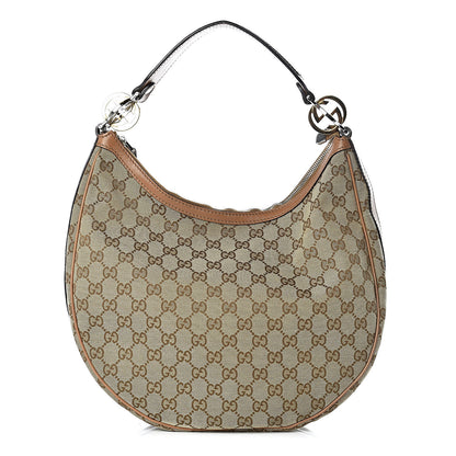 Gucci Monogram Medium GG Twins Hobo Tan 1 of 14