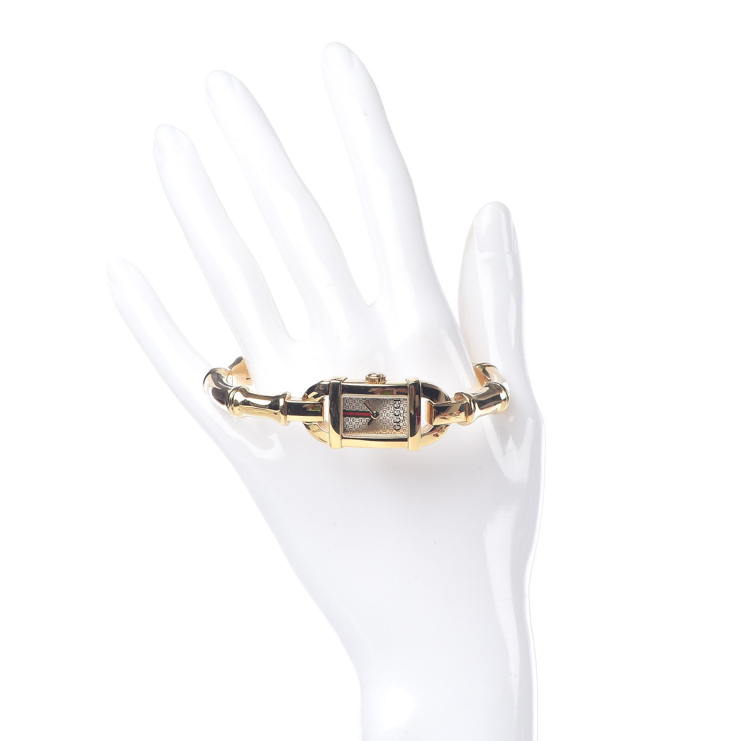 Gucci Stainless Steel 16mm 6800L Bamboo Web Quartz Watch 2 of 7