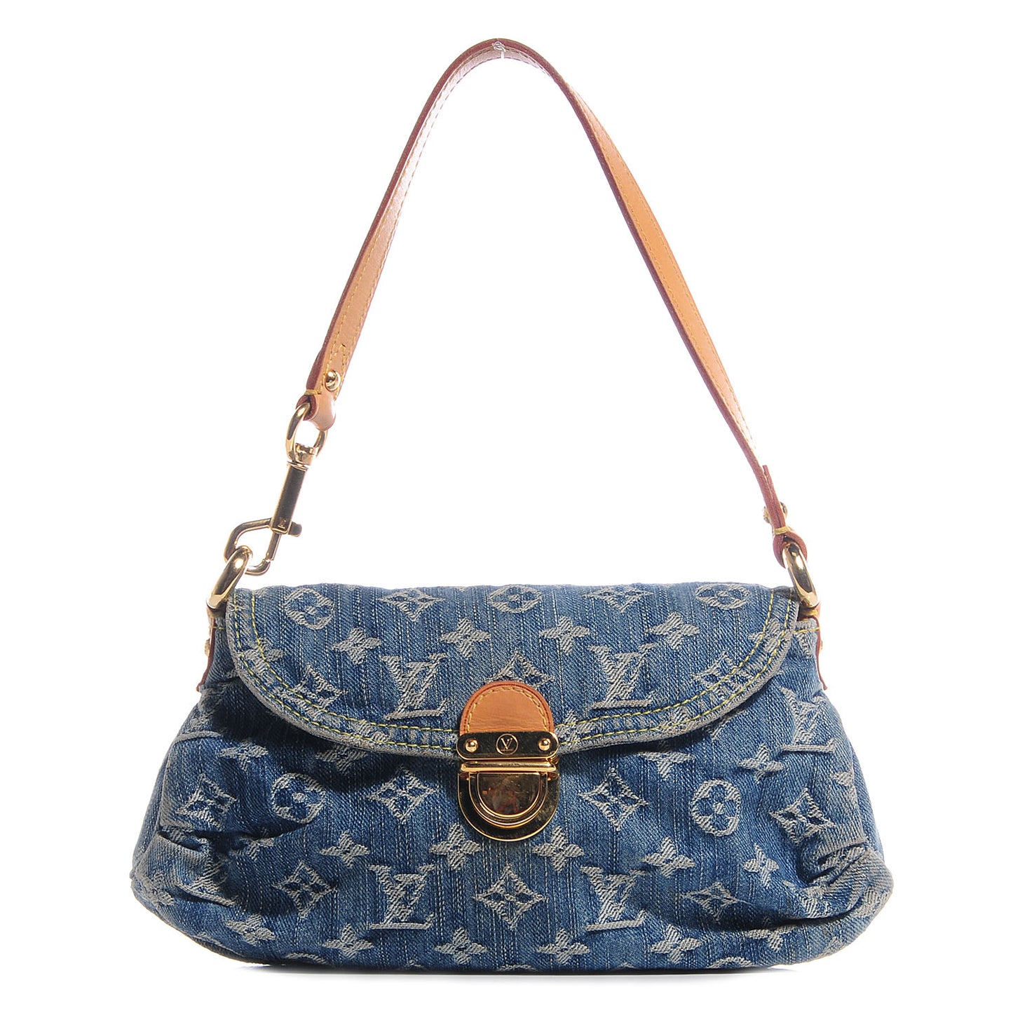 Monogram Denim Mini Pleaty Blue