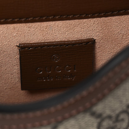 Gucci GG Supreme Monogram Mini Horsebit 1955 Crossbody Bag Beige Brown Sugar 6 of 12